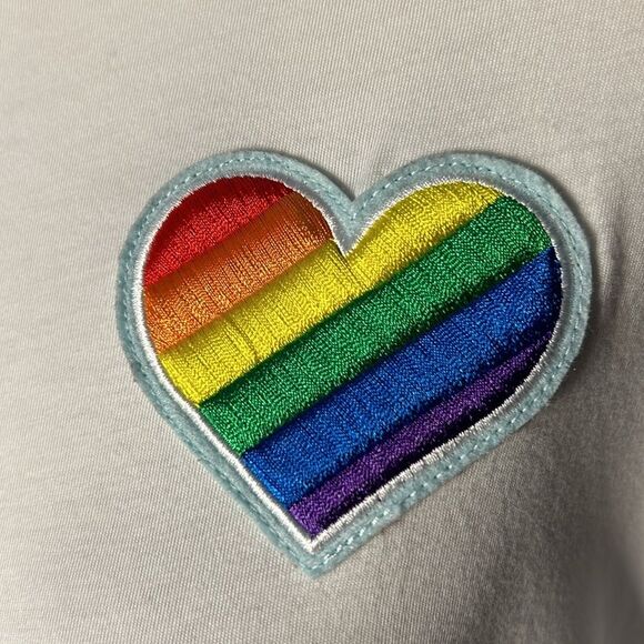Kate Spade Rainbow Heart Patch Tee sz M - Picture 4 of 5